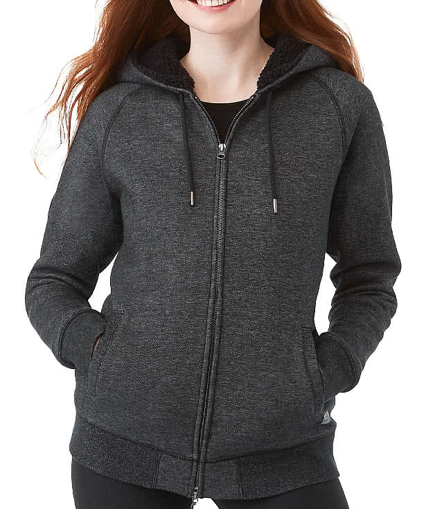 Roots Women's Copperbay Sherpa Fleece Lined  Zip Hoodie