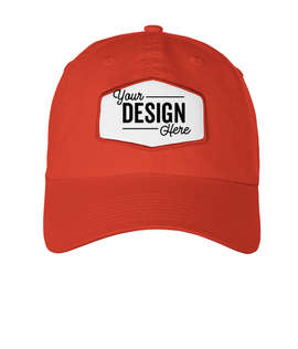 Ahead Largo Washed Twill Baseball Hat with White Hexagon Patch - Color: Tomato Red