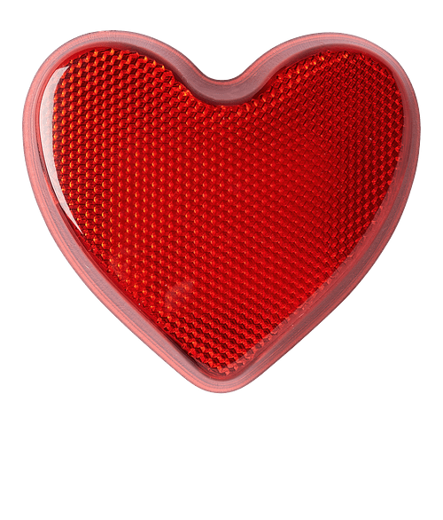 Heart Flashing Clip On Safety Light in TRANSLUCENT RED