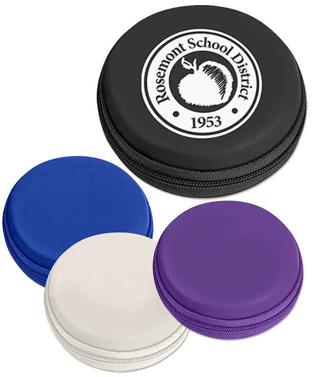 Round Zippered Travel Tech Organizer