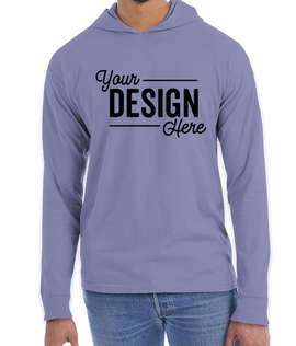 Hanes ComfortWash Garment Dyed Hooded Long Sleeve T-Shirt - Color: Deep Forte Blue
