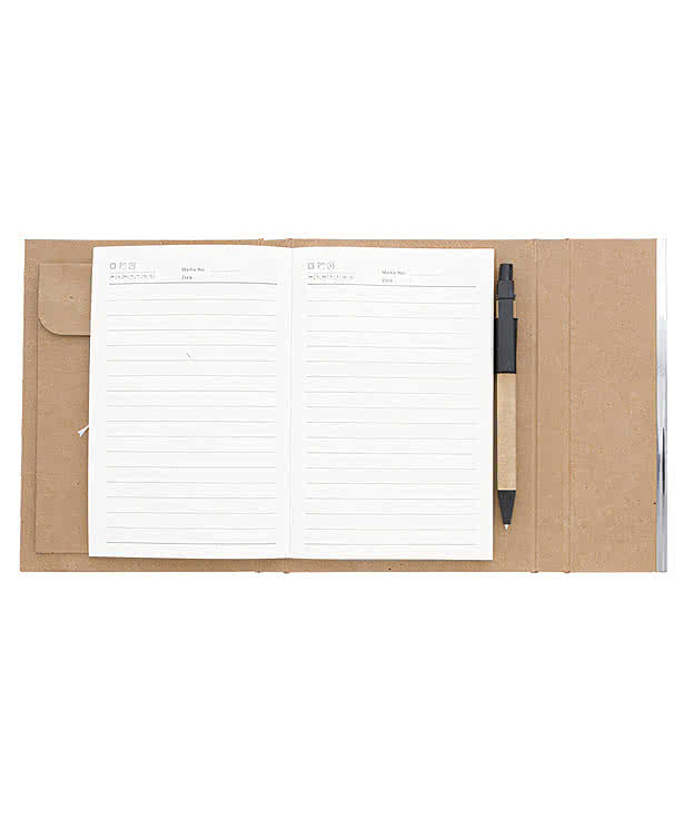 Woodgrain Padfolio with Sticky Notes and Flags