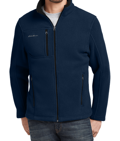 Eddie Bauer Full Zip Fleece Jacket - Embroidered in River Blue Navy