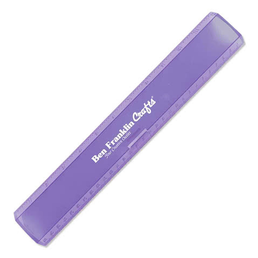 12" Leading Edge Plastic Ruler in White