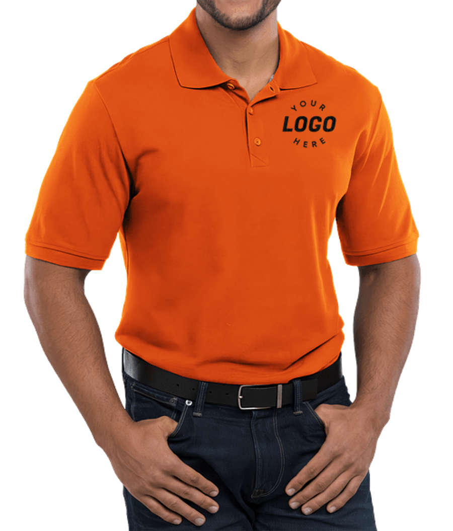 Elevate Crandall Pique Polo in Orange