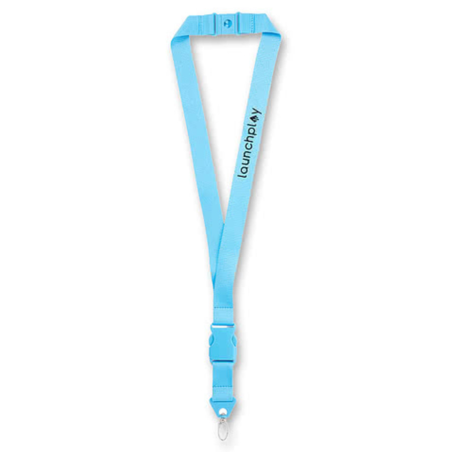 Monochrome Hang In There Lanyard in Blue