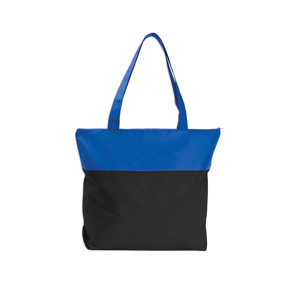Full Color Poly Pro Large Two-Tone Zippered Tote Bag-default