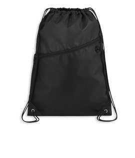 Robin Zipper Drawstring Bag - Color: Black