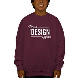 Gildan Youth Midweight 50/50 Crewneck Sweatshirt - Color: Maroon