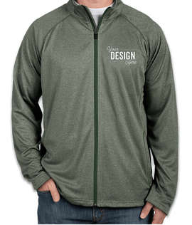 Devon & Jones Heather Performance Full Zip - Color: Forest Heather