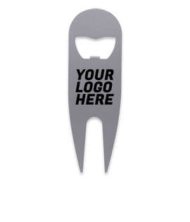 Laser Engraved Modern Divot Tool with Bottle Opener - Color: Silver