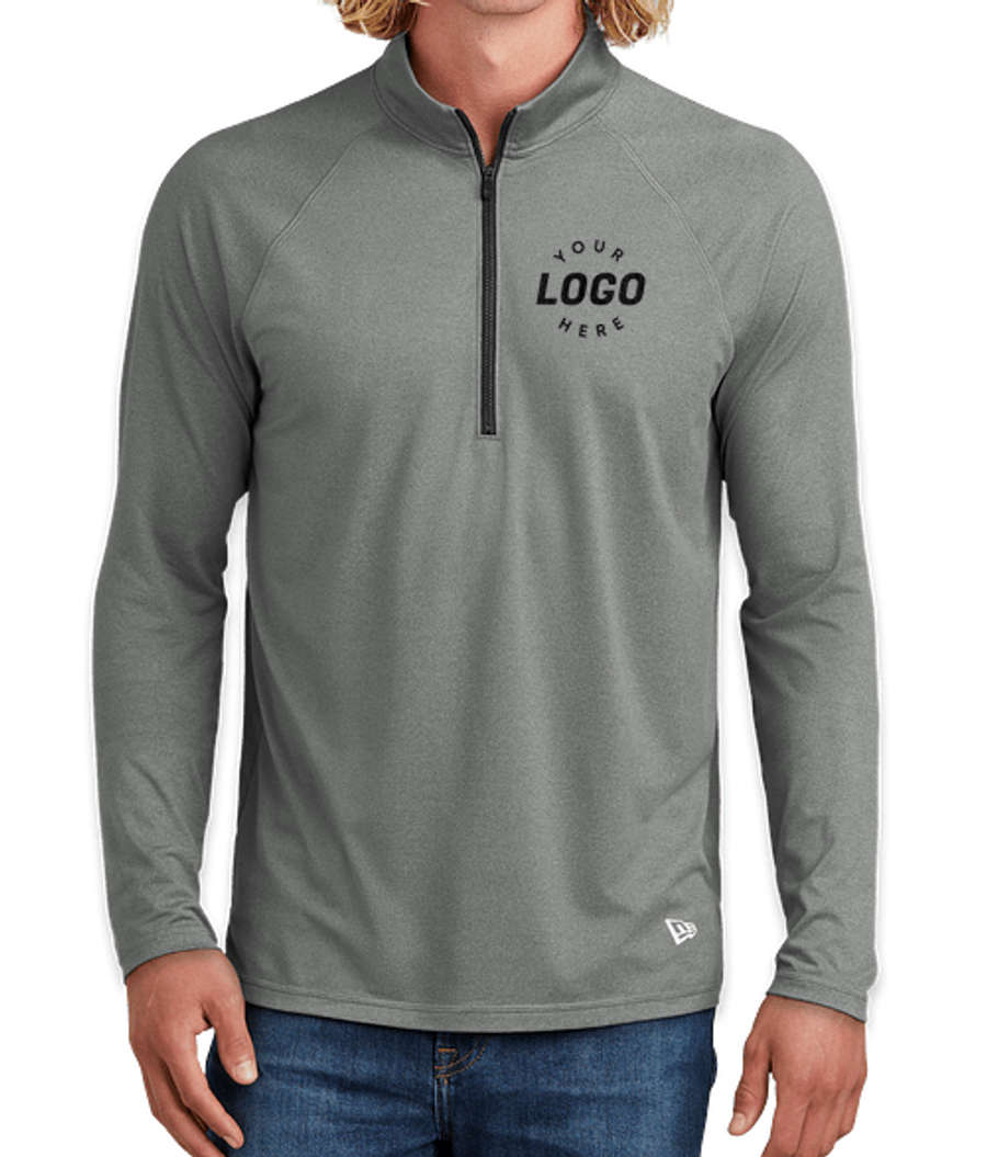 New Era Power Half Zip Performance Shirt in Shadow Grey Heather