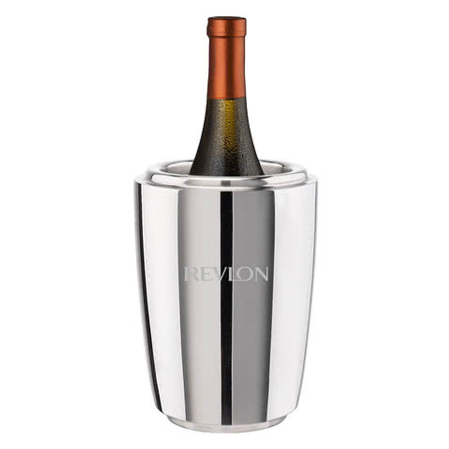 Laser Engraved Pescara Stainless Steel Wine Cooler in Silver
