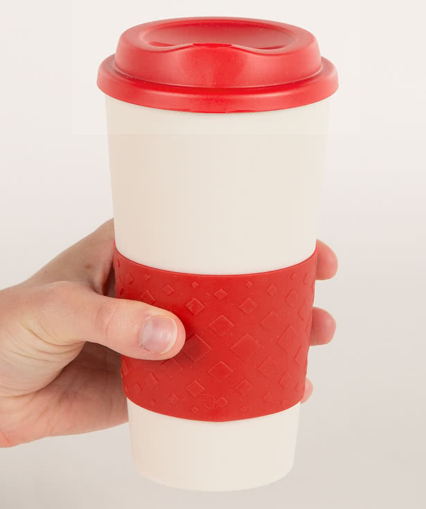 16 oz. Rubber Grip To Go Coffee Cup