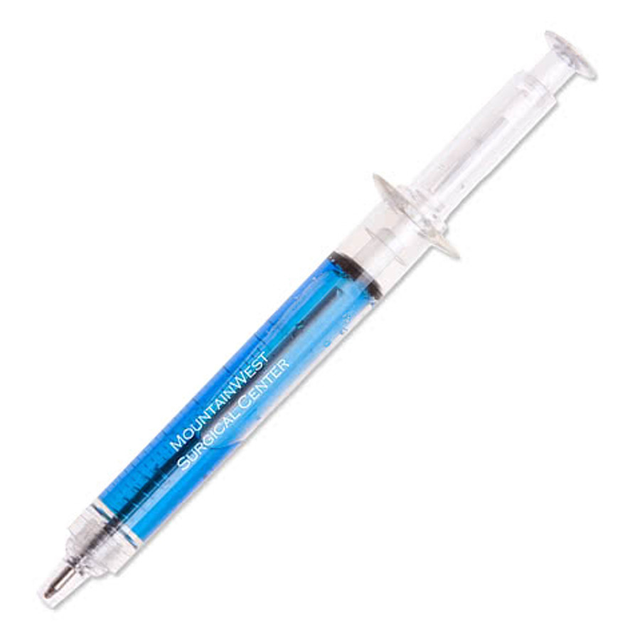 Syringe Ballpoint Pen (black ink) in Blue
