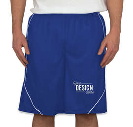 Sport-Tek Micro-Mesh Reversible Contrast Shorts - Color: True Royal / White