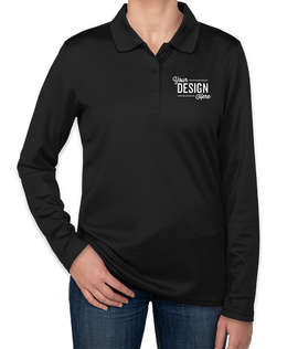 Clique by Cutter & Buck Women's Eco Long Sleeve Performance Pique Polo - Color: Black