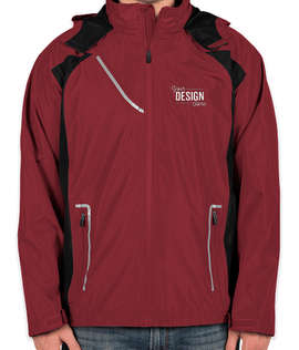 Team 365 Waterproof Hooded Jacket - Color: Sport Maroon / Black