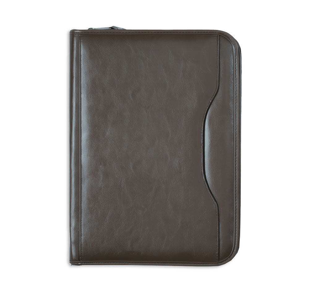 Debossed Deluxe Executive Vintage Leather Zippered Padfolio-default