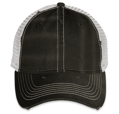 Sportsman Dirty-Washed Trucker Hat in Black / Silver