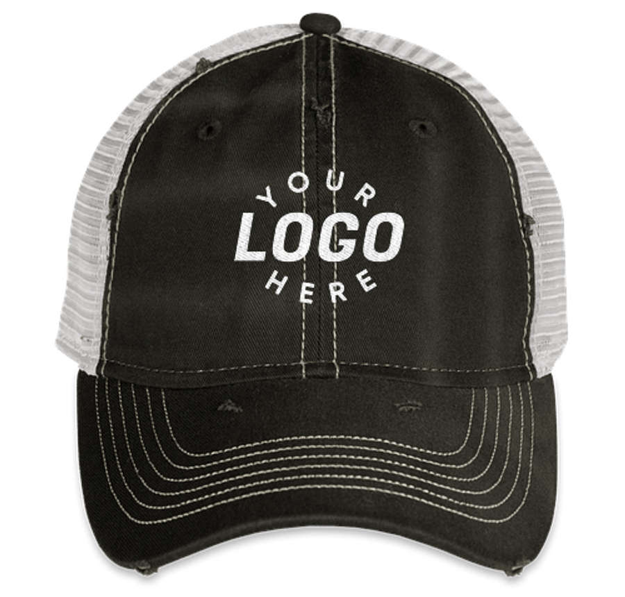 Sportsman Dirty-Washed Trucker Hat in Black / Silver