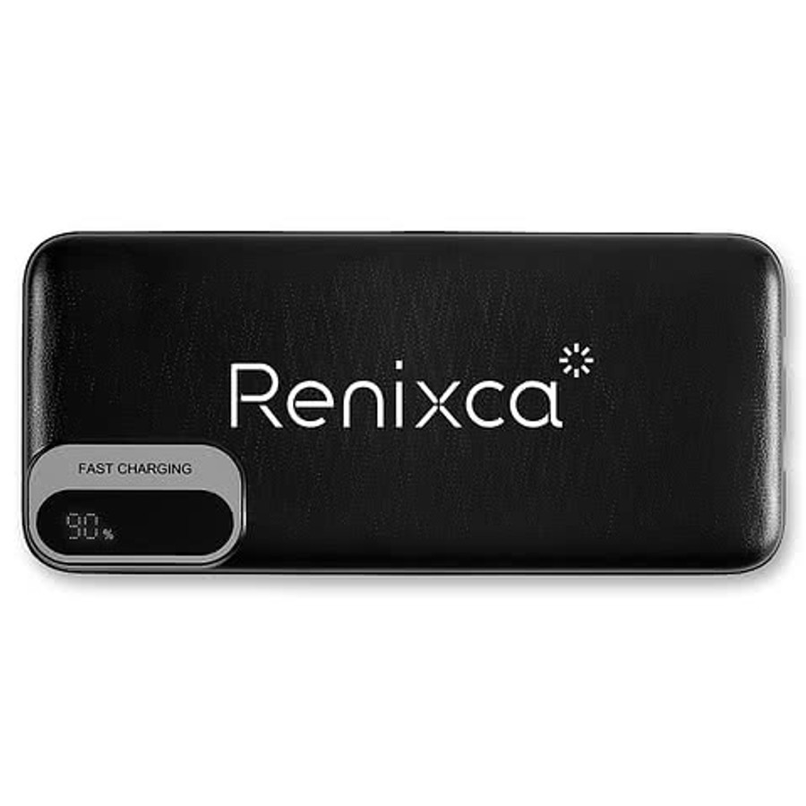 10,000 mAh Power Bank with Built-In Cables in BLACK