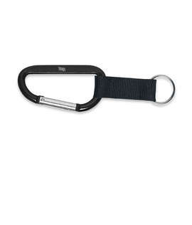 Laser Engraved Large Carabiner Keychain - Color: Black