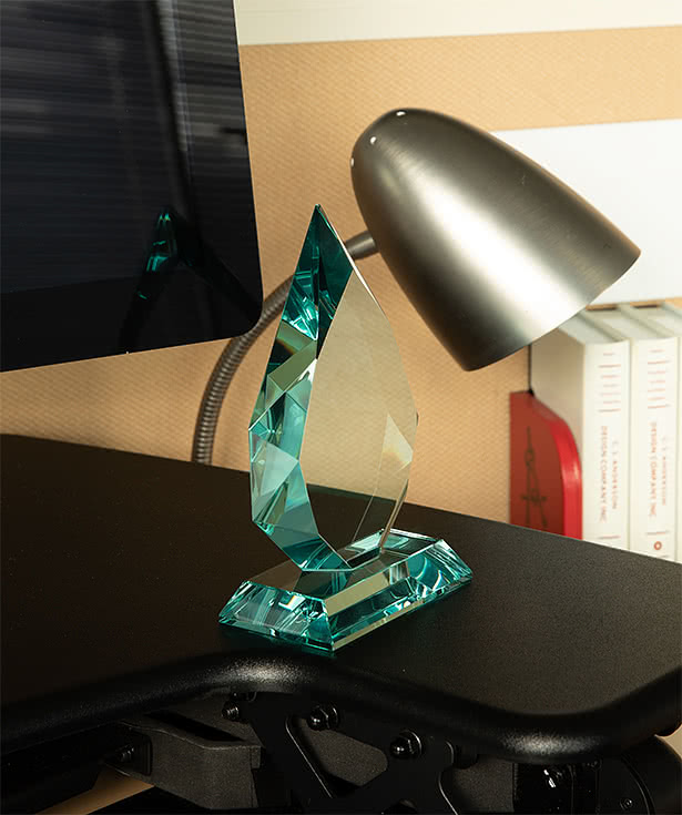 Laser Engraved Glass Jade Diamond Award