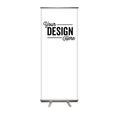 Full Color 32" X 79" Retractable Banner Stand - White