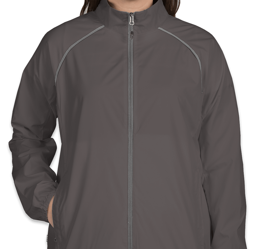 Elevate Women's Egmont Packable Contrast Zipper Windbreaker-default
