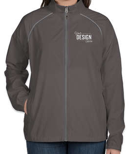 Elevate Women's Egmont Packable Contrast Zipper Windbreaker - Color: Grey Storm / Steel Grey
