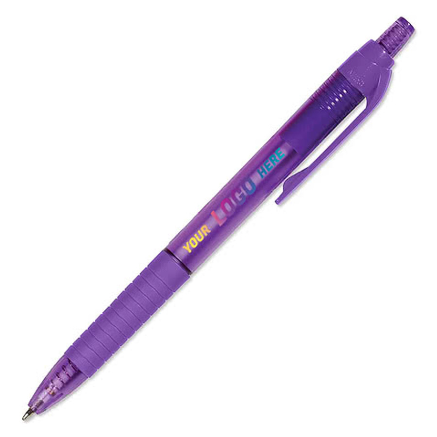 Full Color Echo Translucent Ballpoint Pen (black ink) in Purple