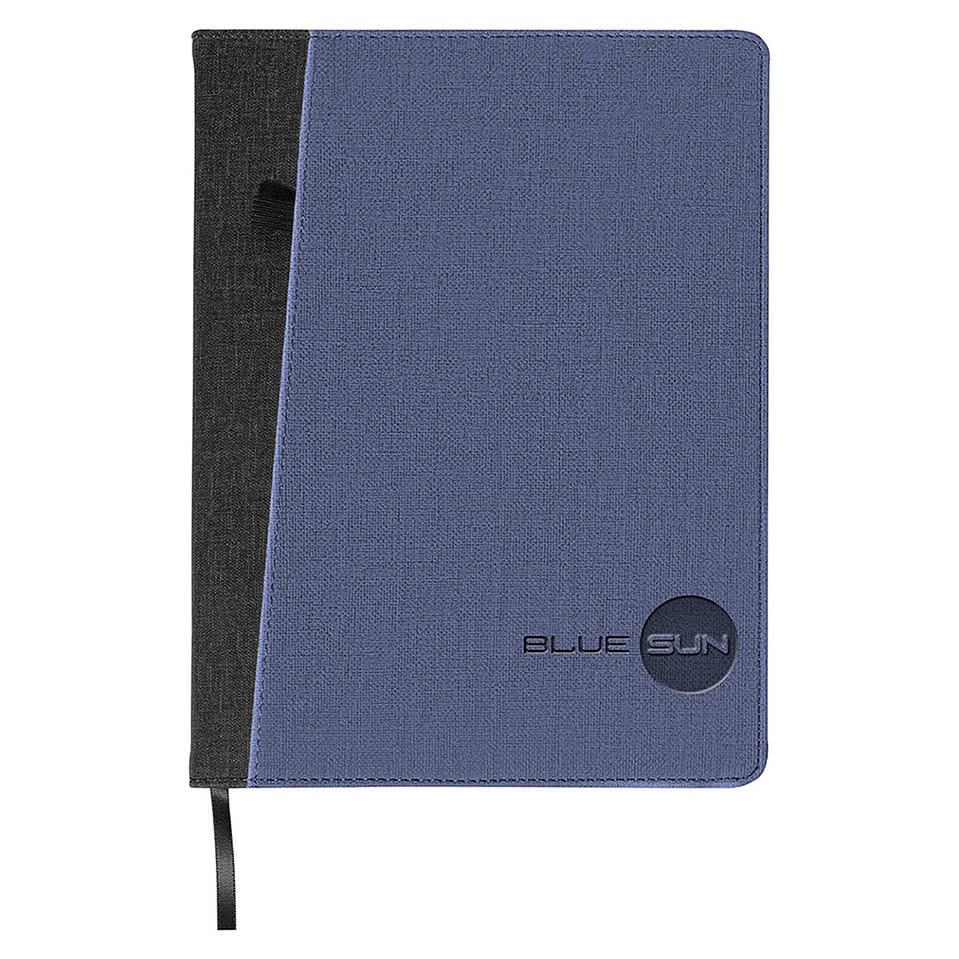 Debossed Leeman Baxter Refillable Hard Cover Journal with Front Pocket 