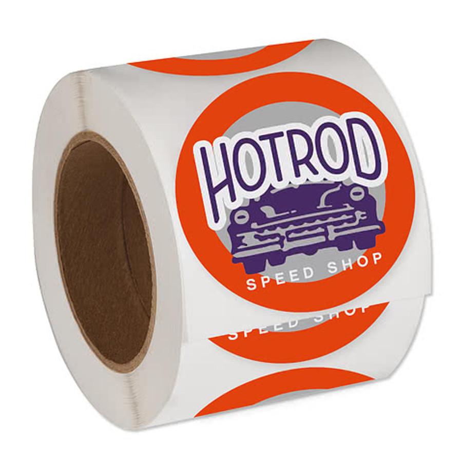 Full Color 3.5" Circle Roll Labels (Roll of 500) in Kelly Green