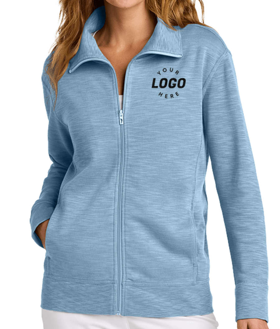 Tommy Bahama Women's Tobago Bay Slub Full Zip Sweatshirt in Light Sky Blue