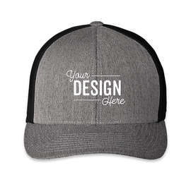 Pacific Headwear Heather Trucker Hat - Color: Gray Heather / Black