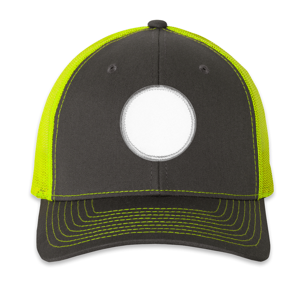 Richardson Snapback Trucker Hat - Circle Patch - Embroidered-default