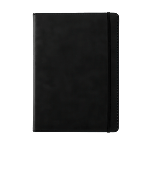 Debossed Chronicle Refillable Ring Binder Notebook in Black