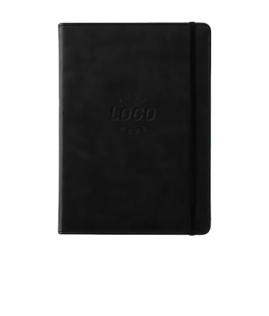 Debossed Chronicle Refillable Ring Binder Notebook in Black