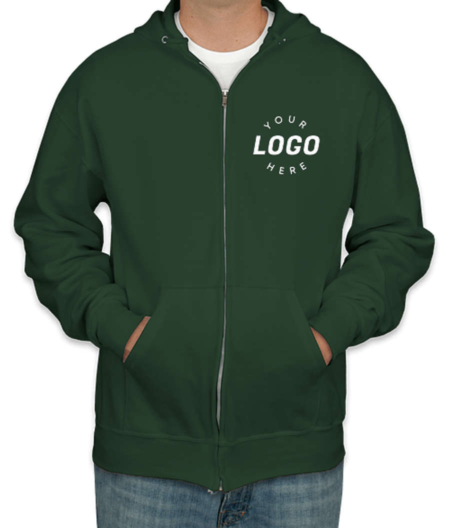 Jerzees Nublend 50/50 Zip Hoodie in Forest