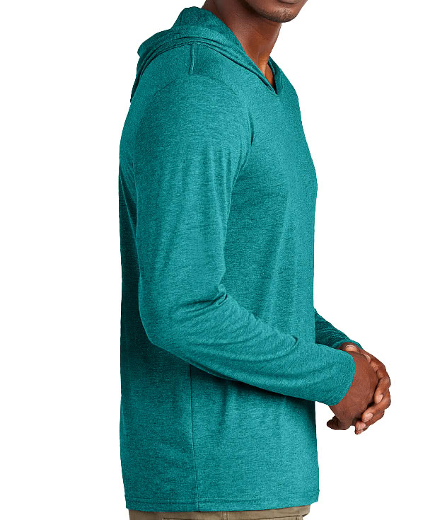 District Perfect Tri-Blend Hooded Long Sleeve T-shirt