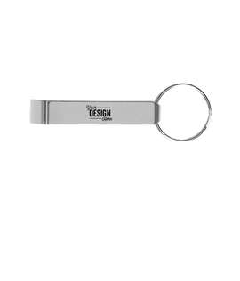 Laser Engraved Aluminum Bottle Opener Keychain - Color: Silver
