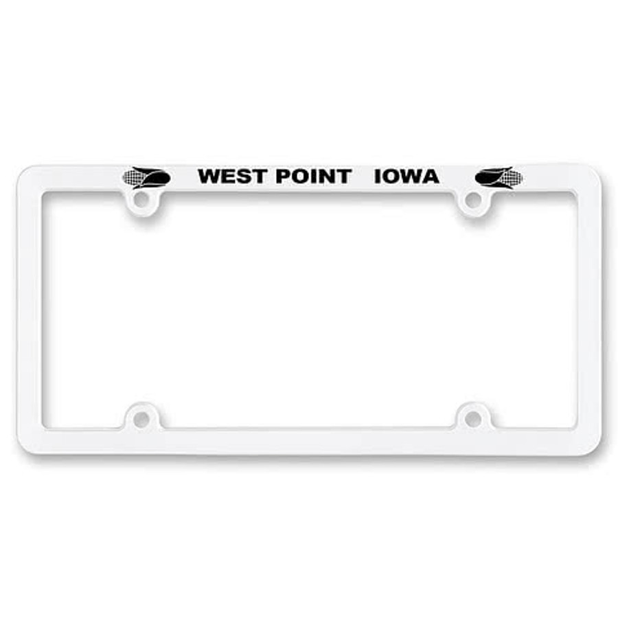 Full View License Plate Frame in White
