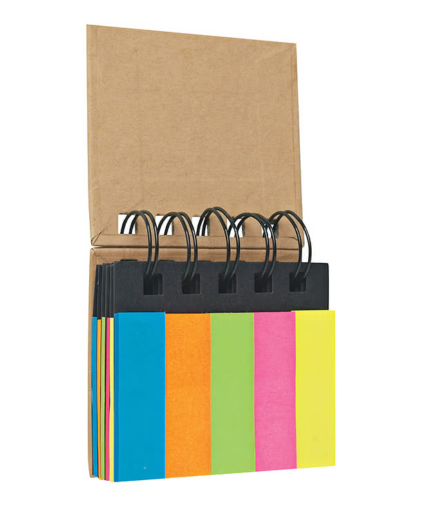 Hard Cover Small Spiral Book with Sticky Notes and Flags
