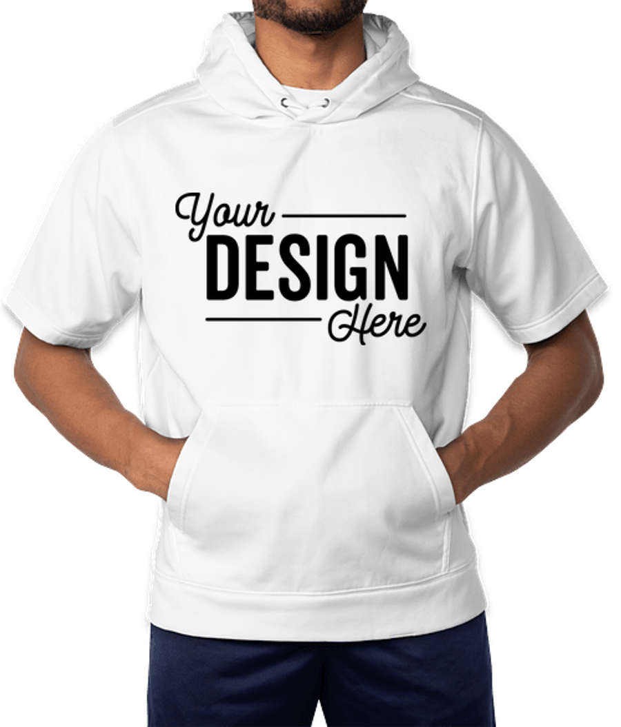 Sport-Tek Sport-Wick Short Sleeve Hooded Performance Shirt in White