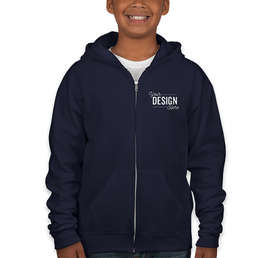 Jerzees Youth Nublend 50/50 Zip Hoodie - Color: J. Navy