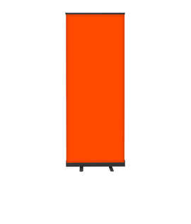Full Color 31.5" x 83.5" Economy Retractable Banner Kit - Color: Orange / Black