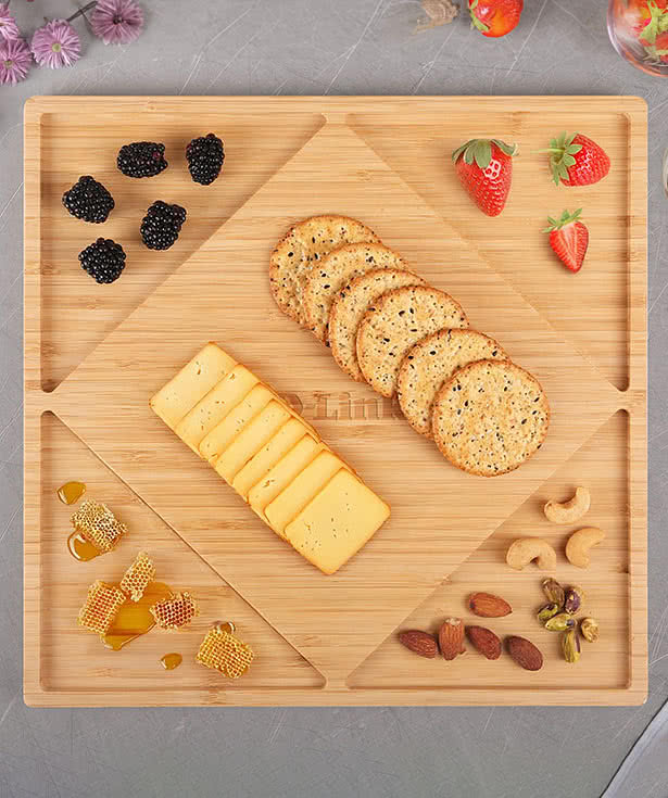 Laser Engraved Bamboo Charcuterie Platter and Cutting Board
