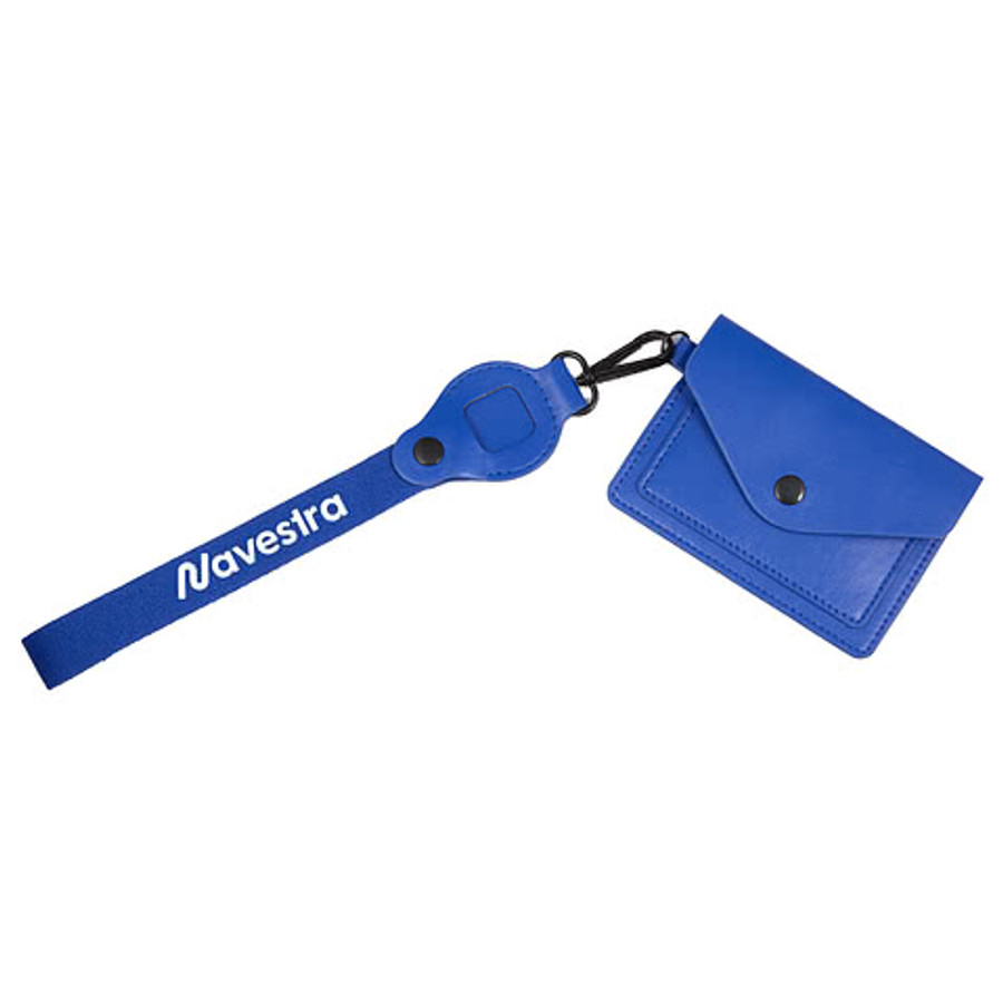 Recycled Wrist Lanyard with Card Holder in Black