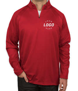 Sport-Tek Quarter Zip Performance Sweatshirt - Color: Deep Red / Silver